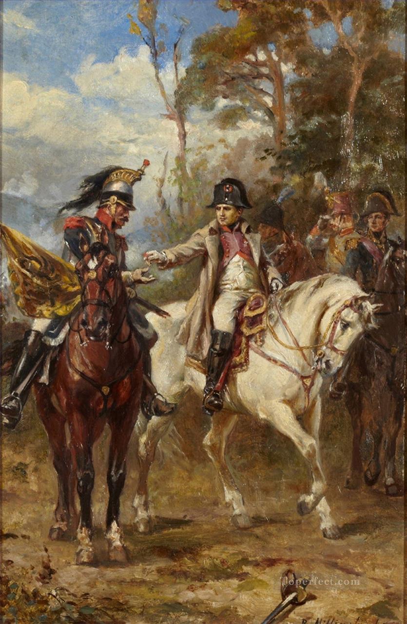 Napoleón a caballo Robert Alexander Hillingford Guerra militar Pintura al óleo